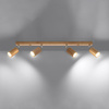 BERG Deckenleuchte 4xGU10 Reflektor Halogen Leuchte Beweglich 80cm Naturholz SOLLUX