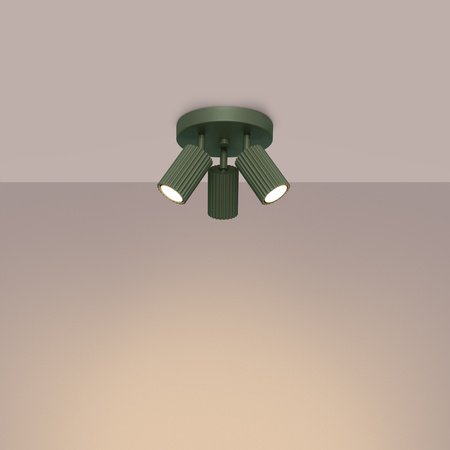 Plafond Deckenleuchte Tuba Spot 3x GU10 Olive Carbon Deep Space SL.1620 Sollux