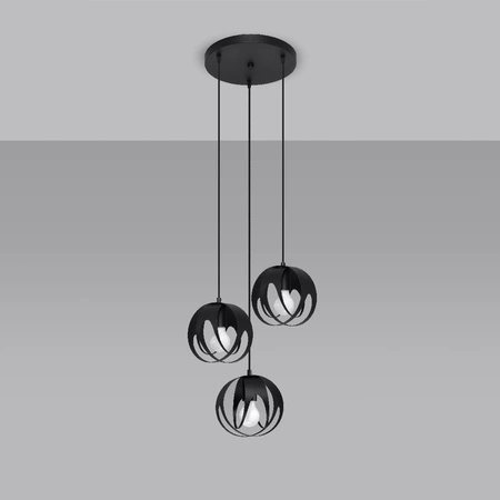 LED-Pendelleuchte TULOS 3P 3xE27 Schwarz SOLLUX