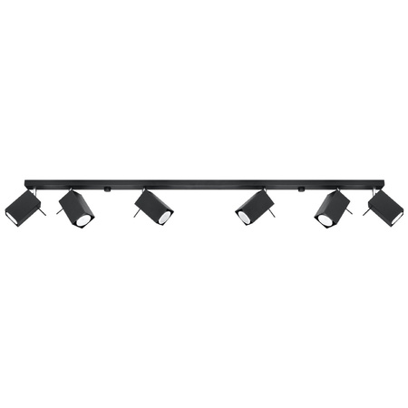 Anbauleuchte MERIDA 6L 6xGU10 Reflektor Halogen Moving Strip Minimalist Schwarz SOLLUX