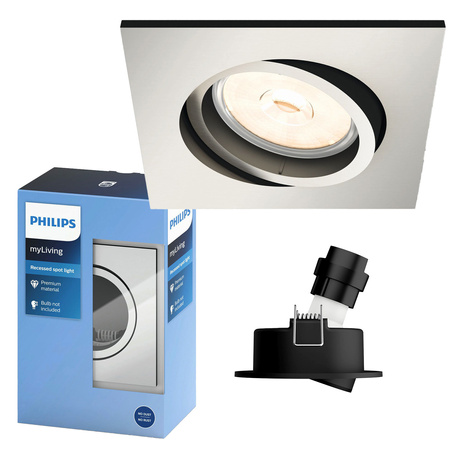 Halogen-Steckleuchte DONEGAL GU10 Square Movable Satin PHILIPS