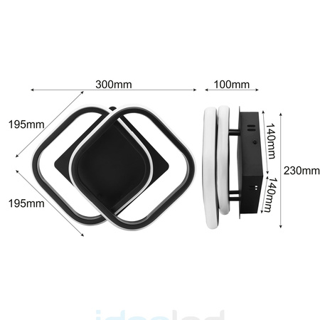 LED-Deckenleuchte CASPER 24W 4000K Schwarz