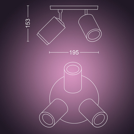 Philips HUE Weiß und Farbe Ambiance Fugato Lampe 3x4.2W Bluetooth Zigbee