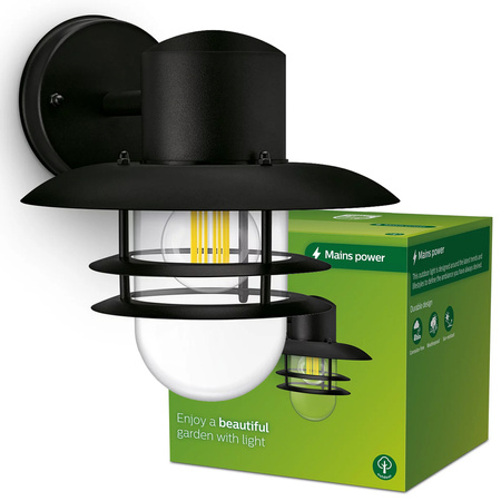 Gartenleuchte LED-Wandleuchte INYMA E27 IP44 Laterne Schwarz PHILIPS