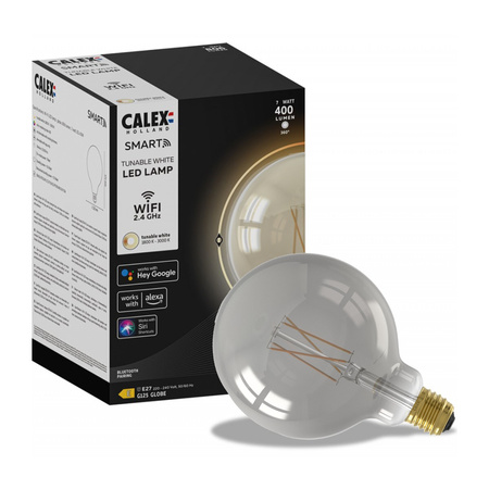 Dekorative Leuchtmittel E27 G125 SMART WiFi 7W 400lm TUYA Filament CALEX Globe Smoke