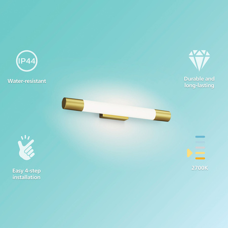 LED Spiegelbeleuchtung 5W 730lm 2700K 44cm IP44 Kupfer Rover Philips