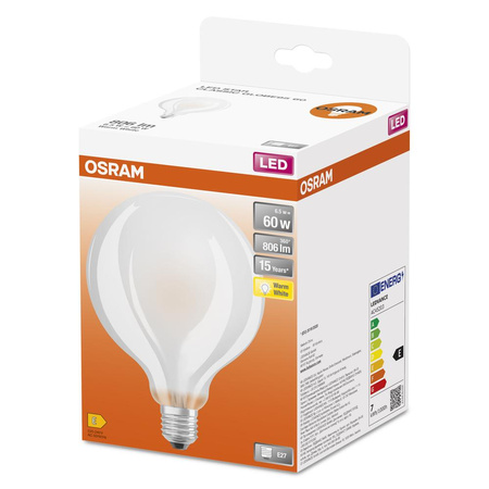 E27 G95 LED Leuchtmittel 6,5W = 60W 806lm 2700K Warm 300° OSRAM Retrofit Filament
