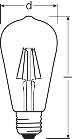LED Lampen ST64 E27 5.8W = 60W 806lm 2700K Warmweiß FILAMENT DIMMABLE LEDVANCE