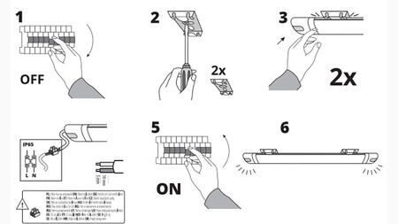 LED-Hermetische Langfeldleuchte 18W 1800lm IP65 60cm Neutral 4000K