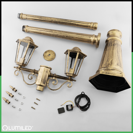 Gartenleuchte E27, Dekorative Außenlaterne 200cm BELLIS LUMILED