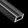 Aluminiumprofil MINI für LED-Streifen mit Klarglasabdeckung, 1m Schwarz LUMILED