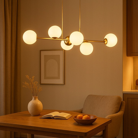 Masterled Deckenleuchte 6x E27 Gold Bali Pendelleuchte