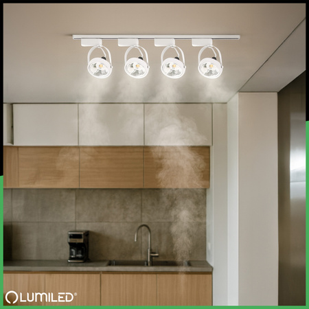 2m Stromschiene + 4x Schienenstrahler GU10 AR111 Weiß VICTUS LUMILED