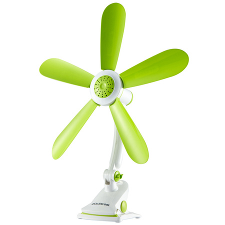 Tischventilator Luftzirkulator Standventilator 50 cm 7 W Weiß-Grün + Clip