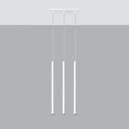 PASTELO 3 3xG9 abgehängte Deckenleuchte Minimalistisch Weiß SOLLUX