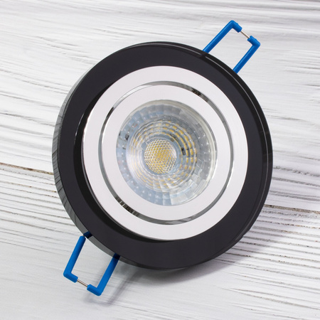 Glas-Einbaustrahler GU10, MR16 Einbauspot HALOGEN Runde beweglich Schwarz ARIAN LUMILED