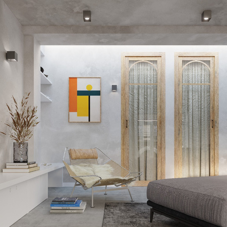 Anbauleuchte QUAD G10 Halogen Spot Tuba Cube Antracat SOLLUX