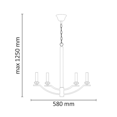 HIMS Kronleuchter Hänge-Deckenleuchte 4xE14 120cm - GOLDLUX (Polux)