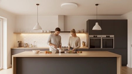 LED Plafond-Deckenleuchte 2x E27 Weiß Rund Ecolight