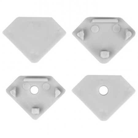 Aluminiumprofil für LED White Corner 2m mit mattiertem Schirm und Ecolight-Endkappen