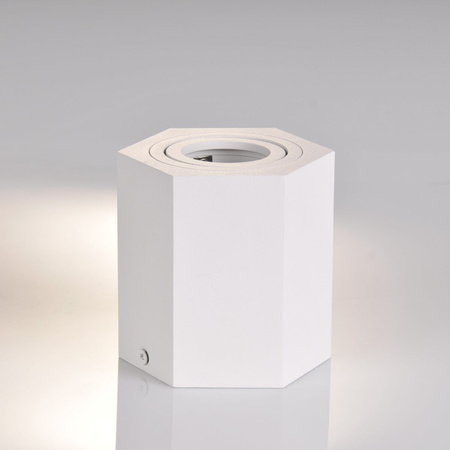 Sechseckige GU10-LED-Deckenleuchte beweglich weiß SPOT für die Deckenmontage