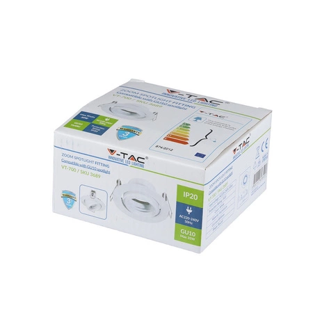 Deckenleuchte Unterputz GU10 rund weiß VT-700 V-TAC