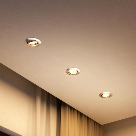 3x LED GU10 Einbauleuchte Aluminium Rund Nickel Peridot Philips