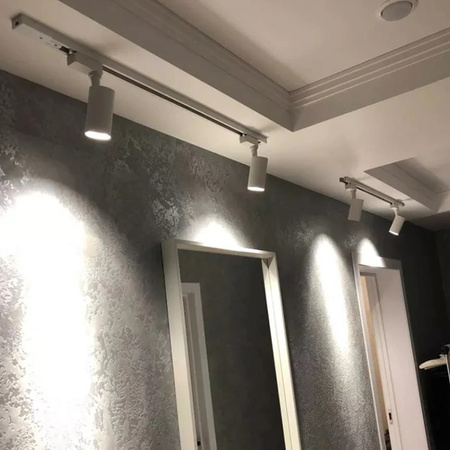 2m Stromschiene + 4x Schienenstrahler GU10 Weiß Quadratisch LUMILED