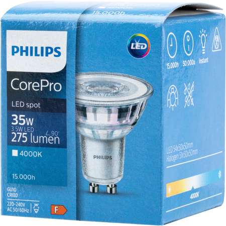 GU10 LED Leuchtmittel 3,5W = 35W 275lm 4000K Neutral 36° PHILIPS