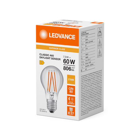 LED-Lampe E27 A60 7.3W = 60W 806lm 2700K Warm 320° Ledvance