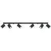 Anbauleuchte MERIDA 6L 6xGU10 Reflektor Halogen Moving Strip Minimalist Schwarz SOLLUX