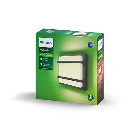 Garten LED-Wandleuchte PETRONIA 12W 4000K Anthrazit PHILIPS