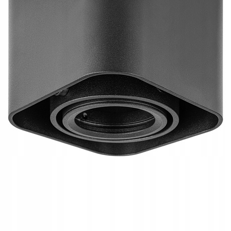 Aufputz Halogen Tuba Reflektor Spot GU10 Quadratisch Beweglich Schwarz Masterled