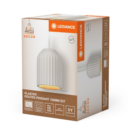 Dekorative Decke Pendelleuchte E27 Überhang Weiß Dekor Ledvance