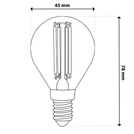 LED-Lampe E14 Kugel P45 2.2W 470lm = 40W 4000K neutralweiß 360° Filament Energieklasse A LUMILED