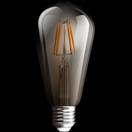 E27 ST64 LED Lampen 6W = 50W 650lm 2200K Warm 360° Filament geräuchert