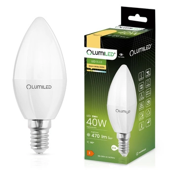 Lampen E14, Glühbirne B35 5W = 40W 470lm 3000K 180° warm LUMILED