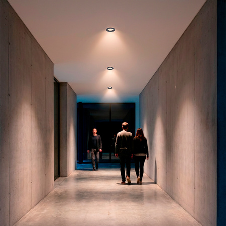 ARDALI runde, fest eingebaute Halogenleuchte Graphitblech MR16 GU10 LUMILED