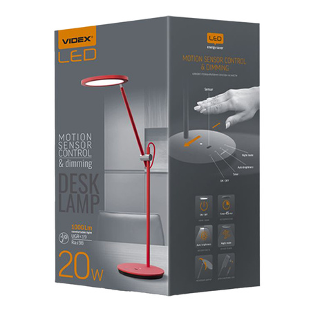 VIDEX LED-Schreibtischlampe dimmbar 20W 4100K Weiß