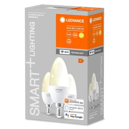 3x LED Lampen E14 B35 5W 470lm 2700K Warm LEDVANCE SMART+ WiFi Dimmbar