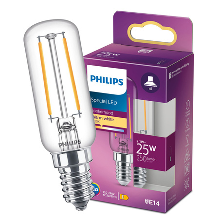 LED Lampe E14 T25 2.1W = 25W 250lm 2700K Warm Filament PHILIPS