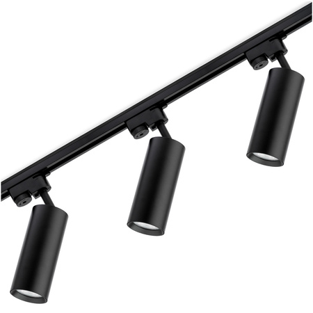 1.5m Stromschiene + 3x Schieneinstrahler GU10 Schwarz RITI LUMILED