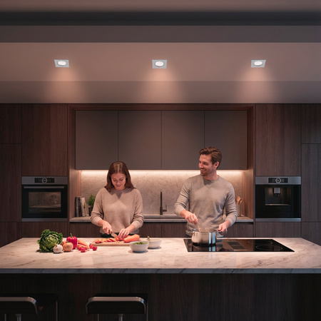 Einbaustrahler GU10, MR16 Einbauspot HALOGEN Quadrat Fest Weiß Blech PAVO LUMILED