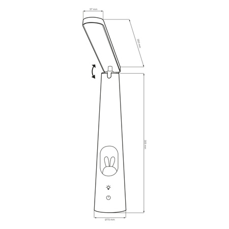 LED Touch Tischlampe 7W 380lm CCT 110° Weiß Dimmbar Bunny Sanico Goldlux