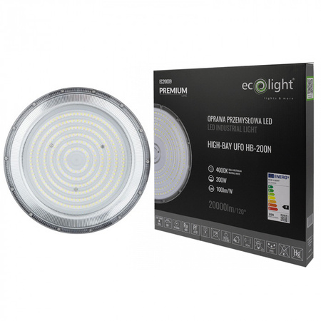 LED-Pendelleuchte UFO HIGHBAY 200W 20000lm 4000K Neutral IP65 PREMIUM Ecolight