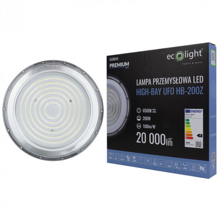 LED HIGHBAY 200W 20000lm 6500K Kalt IP65 PREMIUM Ecolight Pendelleuchte