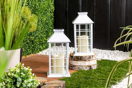 Solar-LED-Gartenlampe Hängelaterne Weiß 27 cm