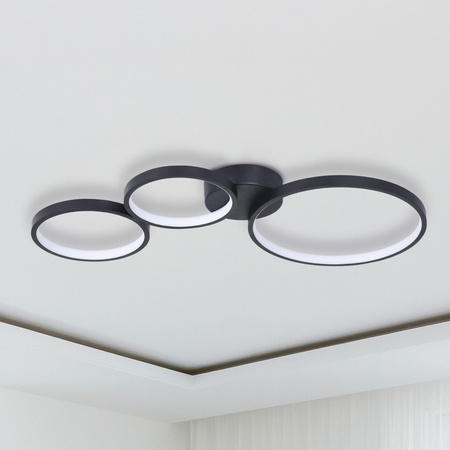 LED-Deckenleuchte 33W 5200lm 4000K Neutral Schwarz Flamenco Sanico Goldlux