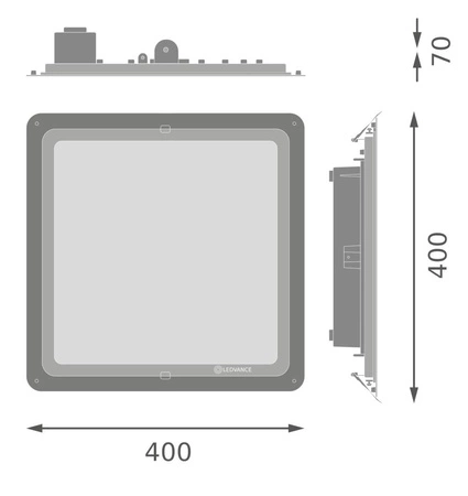 LED-Deckenleuchte für den Außenbereich 145W 19575lm 5700K Cold Surface Schwarz IP66 Baldachin Kompakt Ledvance