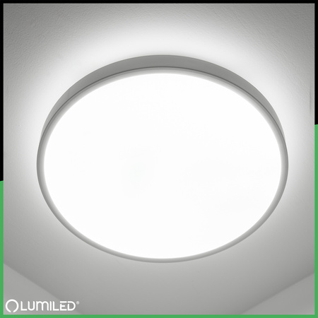 LED-Deckenleuchte Aufbaumontage 36W 4000K CELIS Rund IP44 Weiß Ring ALS LUMILED